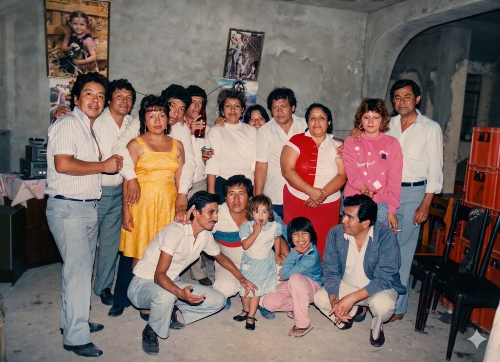 Celebración con los vecinos y amigos.